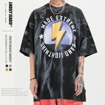 

Lindsey Seader Print Tie Dye Tshirts Streetwear Hip Hop Gothic Punk Rock Short Sleeve Loose Ver Tee Shirts Harajuku Hipster Tops