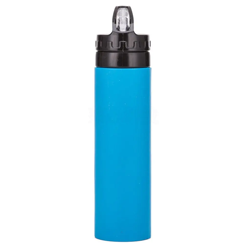 Collapsible Bottles Portable Foldable Leakproof Silicone Drink Kettle Outdoor Travel Camping Drink Sport Water Bottle - Color: Blue