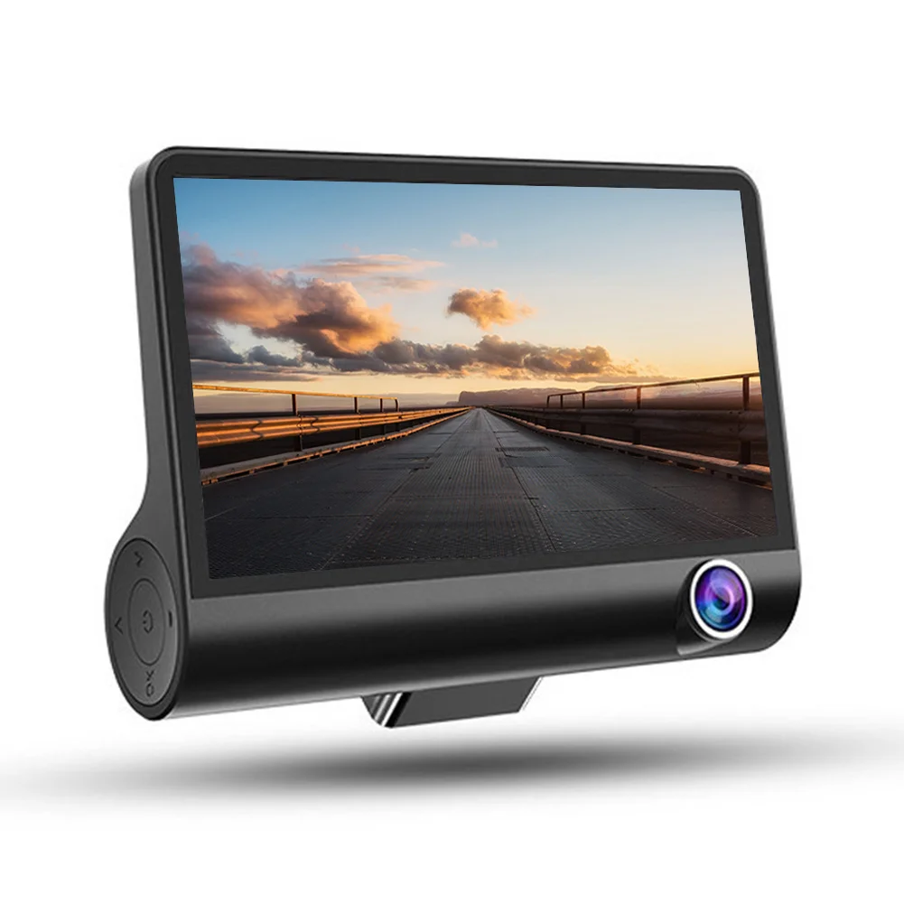 

4" HD 1080p Dual Lens Car DVR Camera Rearview Video Recorder Dash Cam G-sensor