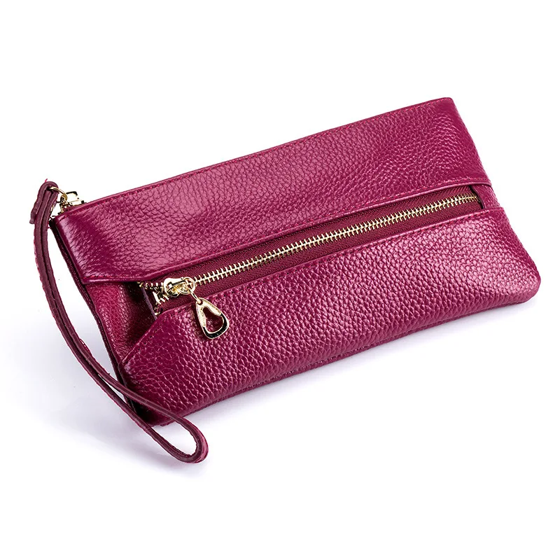 

Genuine Leather Grocery Shopping Purse Clutch Women's Europe And America Multi-functional Fashion First Layer Leather Phone Bag