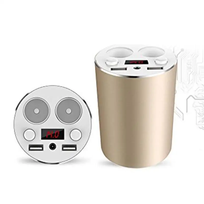 Universal 4 in 1 Dual USB Car Charger 12V/24V + 2 Socket Cigarette Lighter Power Adapter Splitter Voltage Monitor | Автомобили и