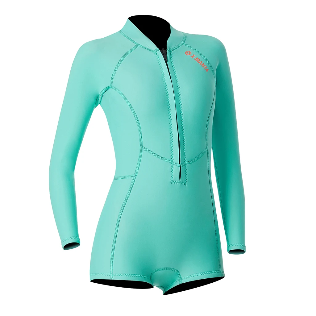 Women 1 Piece Wetsuit Front Zip Long Sleeve Diving Swimwear Women's Full Body Scuba Surfing Diving Wetsuits