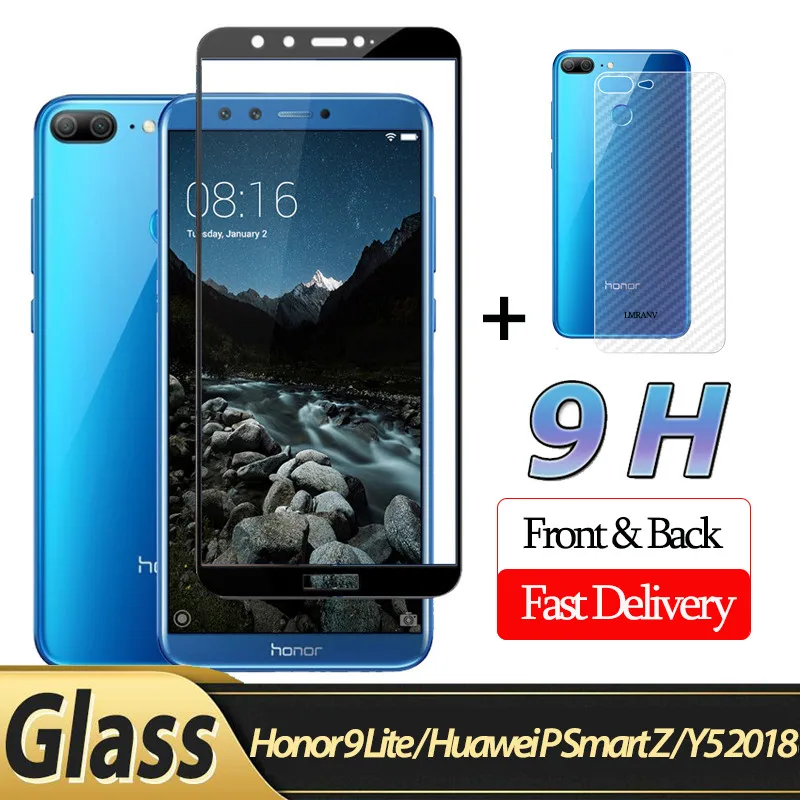 2 в 1 спереди cтекло + заднюю на хуавей хонор 9 лайт Honor Lite 3D Huawei P Smart Z Y5 2018 screen protector