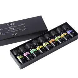 9Pcs/Set Pure Natural Aromatherapy Essential Oils Kit 10ml Humidifier Water-Soluble Fragrance Oil Fresh Air Essential Oil Set
