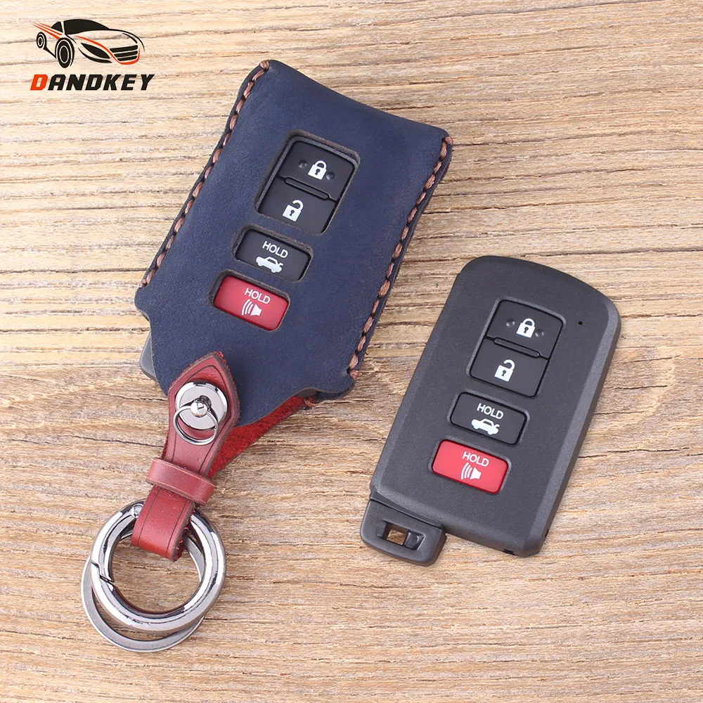 Dandkey чехол для ключей из натуральной кожи Toyota Avalon Camry Corolla 2012 2013 2014 2015 4 смарт Кнопка