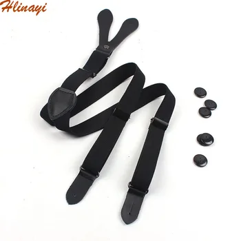 

European and American fashion black Y-type non slip shoulder jeans with suspender belt HY19112408