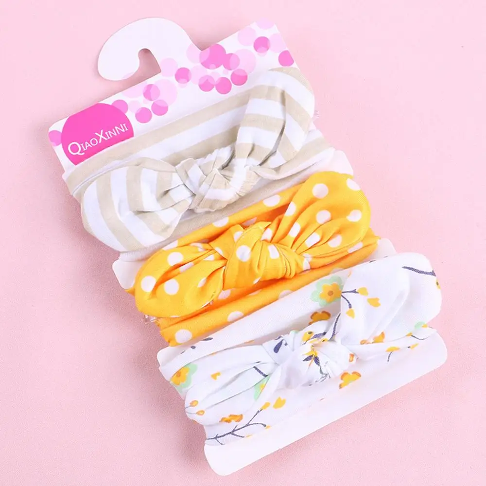 3Pcs headband - C1 Аксессуары для волос для маленьких девочек; 3 шт.; детская эластичная повязка на голову с цветочным рисунком; повязка на голову для маленьких девочек с бантом; эластичные повязки на голову; Набор для волос - Цвет: 3Pcs headband - C1