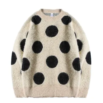

Women Mens Classic Big Dots Sweater Women Men 2019 Autumn Warm Fashion Long Sleeve Knitwear Pullover High Quality Clothes