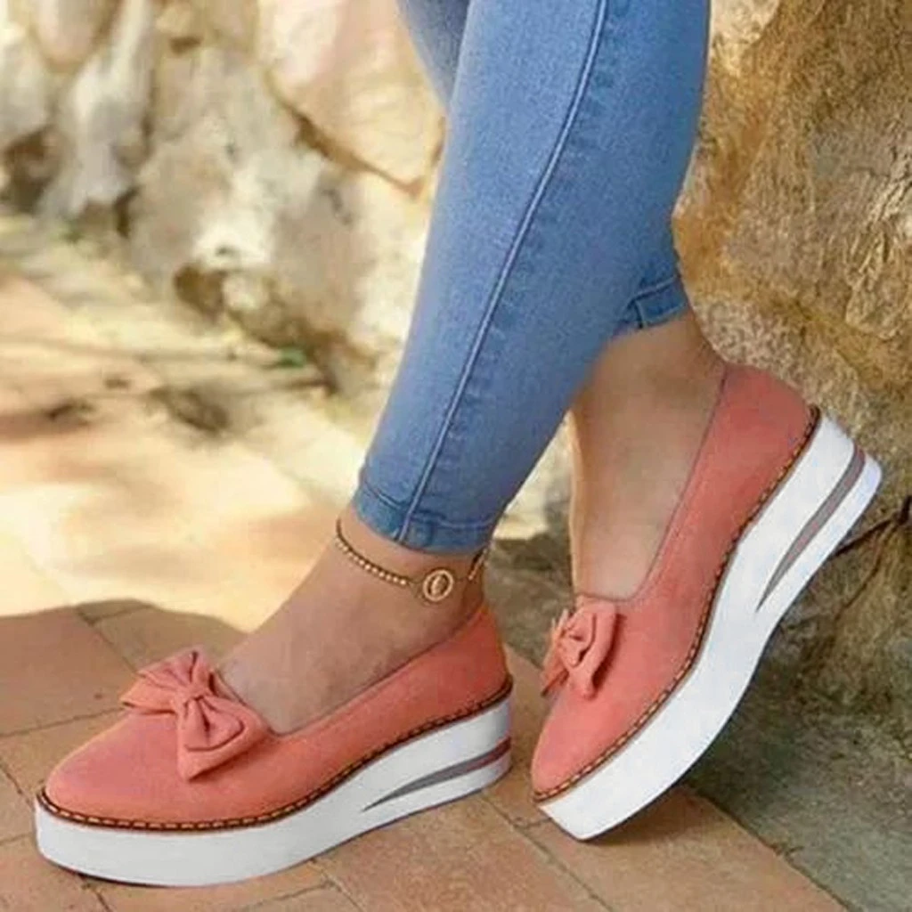 pink platform loafers
