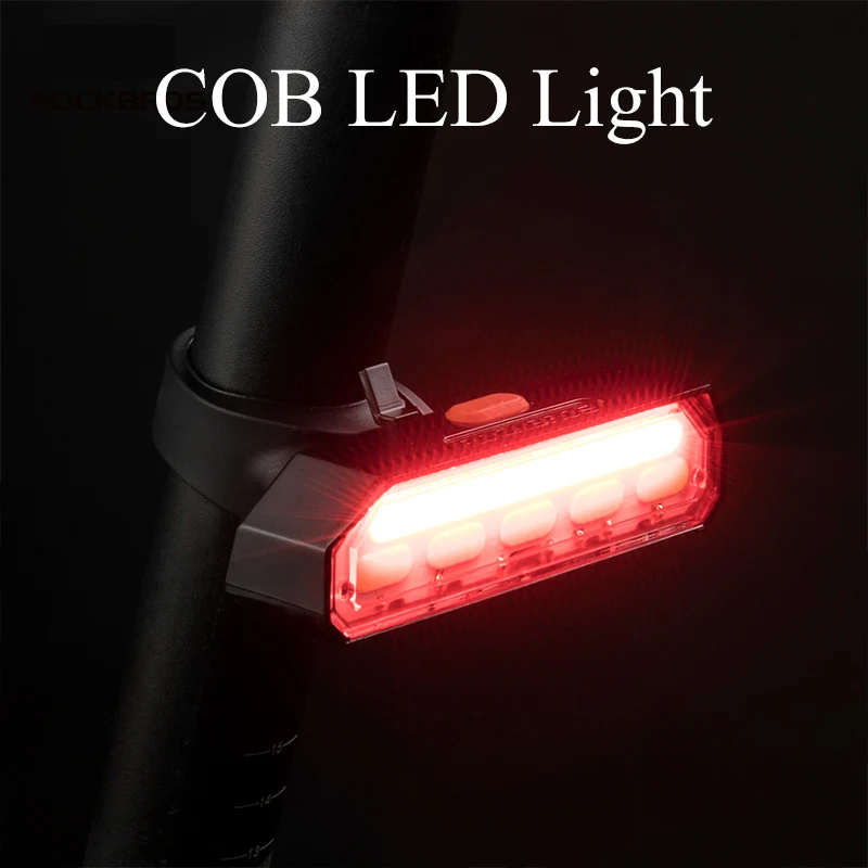 Top ROCKBROS Bike Tail Light Turn Signal Remote Control Lamp Bicycle Cycling COB LED Powerful Rechargeable Rear Lights Taillight 2