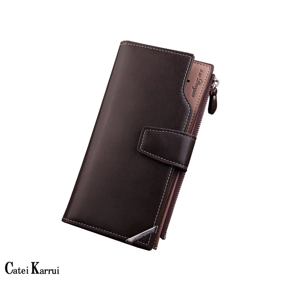 

Catei Karrui 2020 New Men's wallet long wallet men clutch men's dollar clips can be placed on mobile phone zipper bag