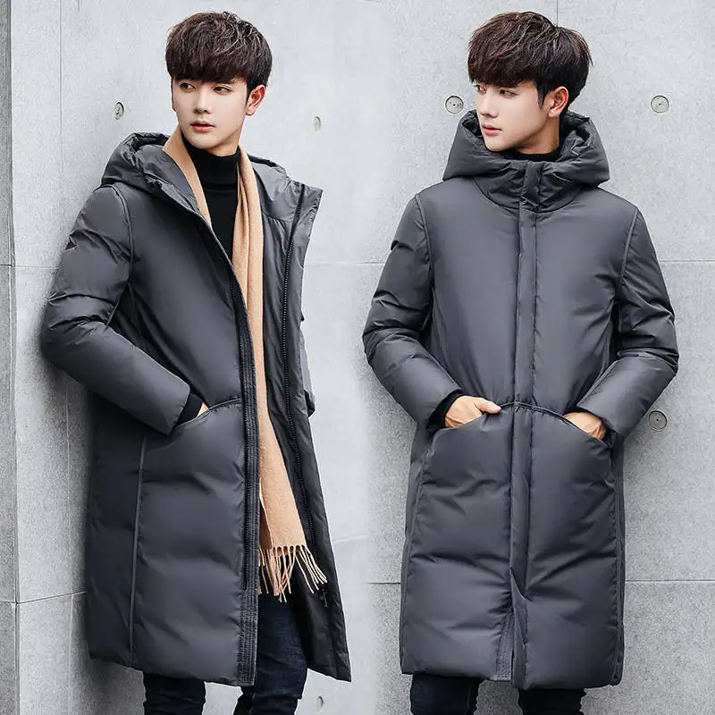 Мужская длинная пуховая куртка Новинка 3XL плюс размер Мужская модная повседневная утолщенная пуховая куртка мужская белая куртка на утином пуху
