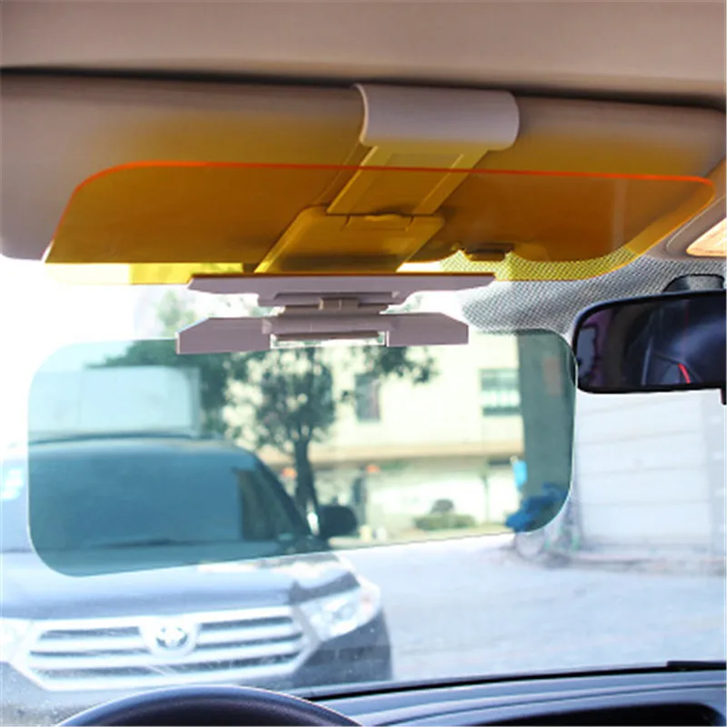 2 en 1 HD Vision Miroir Voiture Soleil Lunettes Protection Yeux Anti-UV  Pare-soleil Anti-éblouissement en Conduite Jour et Nuit