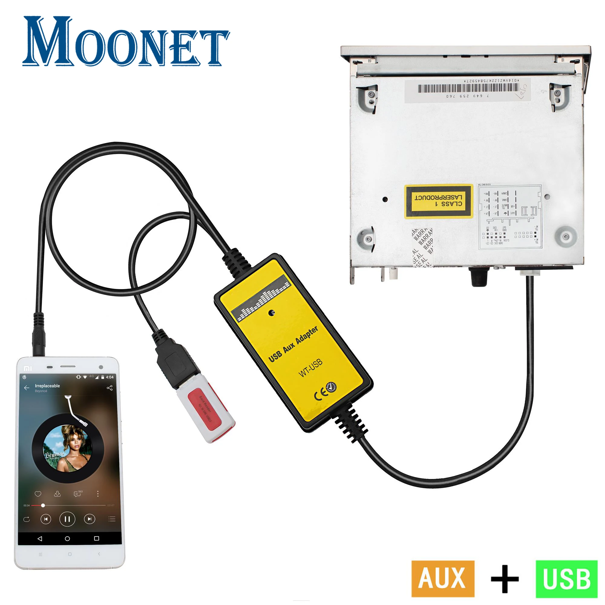 Автомобильный стерео USB AUX адаптер Moonet дополнительный преобразователь CD для Audi