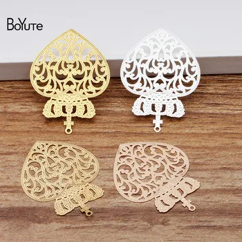 

BoYuTe (20 Pieces/Lot) 30*40MM Metal Brass Corrosion Sheet Heart Crown Pendant Diy Hand Made Jewelry Making Accessories