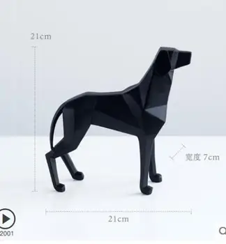 

Nordic Simple Geometry Animal Ornaments Living Room Study Personality Decoration Dog and Sheep Polar Bear Resin home statues
