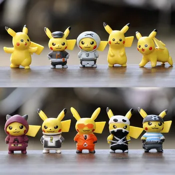 

10pcs / sets cartoon movie Pokémon Action figure mini toy doll 4CM Pikachu Action figure model children gift birthday gift