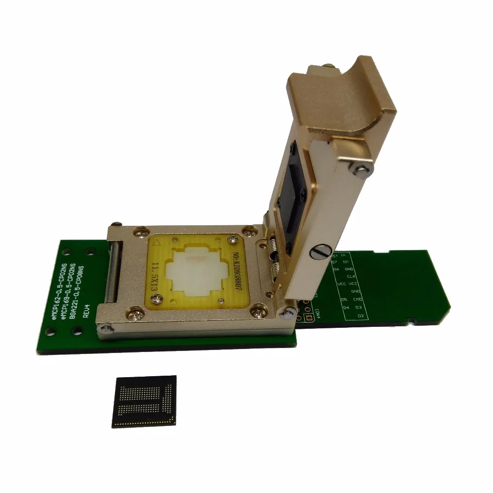 

ANDK eMCP221 Test Socket with SD interface Pogo Pin Nand flash reader For BGA 221 eMCP size 11.5x13mm Pitch 0.5mm Adapter