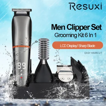 

washable 6 in 1 Multifunction Hair Clipper professional hair trimmer electric Beard Trimmer hair cutting machine trimer cutter