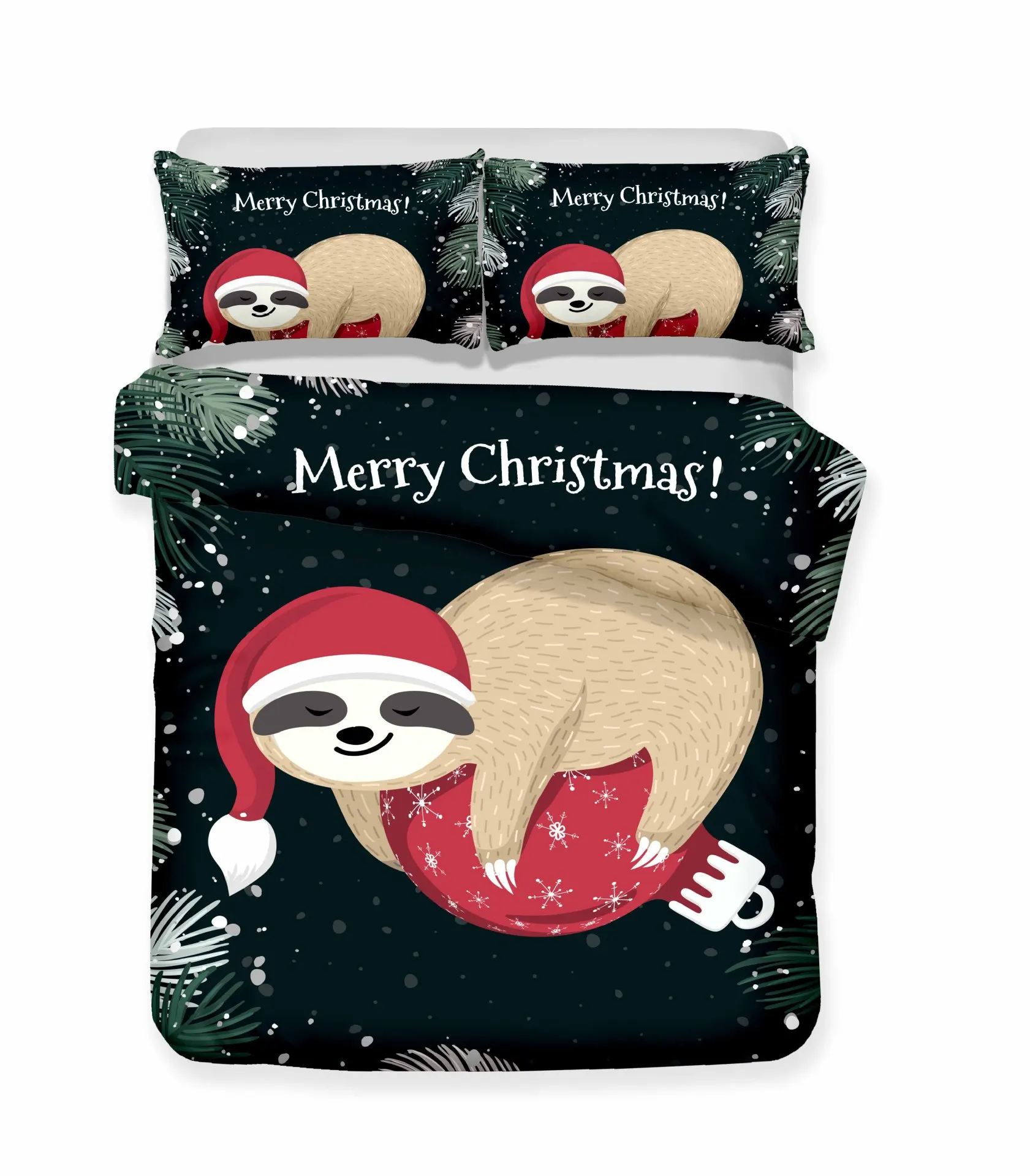 Christmas style14 Комплект постельного белья с Санта Клаусом, постельное белье, пододеяльник для взрослых и детей - Цвет: Christmas style14