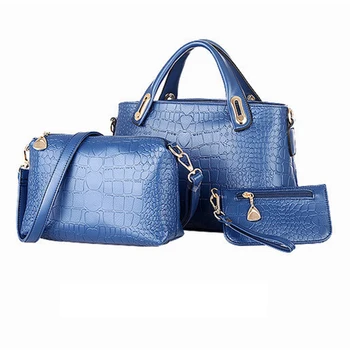 

3 Pcs/Set Elegant OL Office 2019 Brand Women Crocodile Pattern Composite Bag Vintage PU Leather Lady Messenger Shoulder Handbags