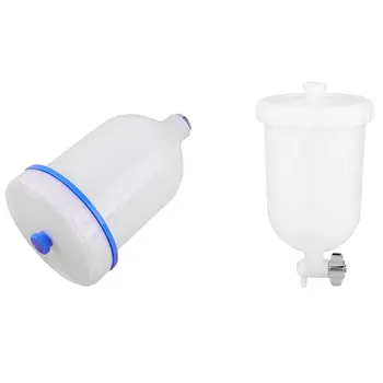 

2Pcs Spray-Gun Pot, Plastic Side Feed Plastic Paint Cup Paint Spray-Gun Cup Replacement Pot Fast Mover - 400Ml & 600Ml