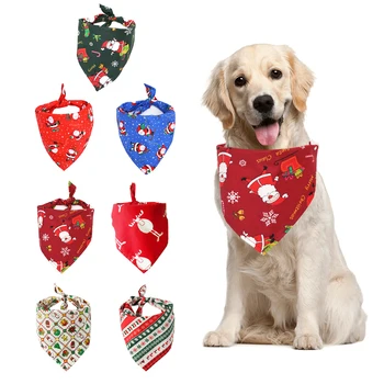 

Pet Dog Christmas Cotton Scarf Bandana Bib Scarf Pet Cat Clothing Accessories Pet Christmas Decoration Supplies Hot