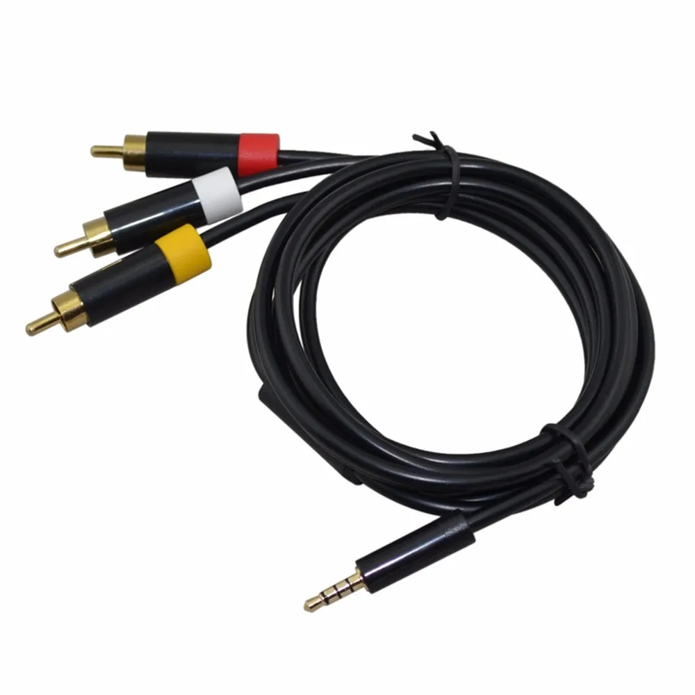 

200pcs 1.8m 6FT AV Cable Audio Video Cable For Microsoft Xbox -360 E Console 3.5mm AV Cord