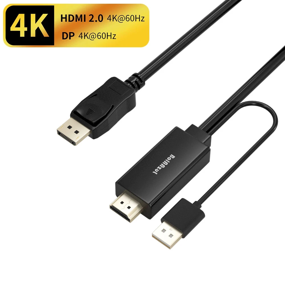 4k 60hz Hdmi To Displayport 4k Converter Cable Hdmi In To Displayport Out For Ps4 Apple Tv Pc Hdmi To Monitor With Displayport Dvi I Hdmi Adapter Adapter S Ata Idedvi To Vga Adapter