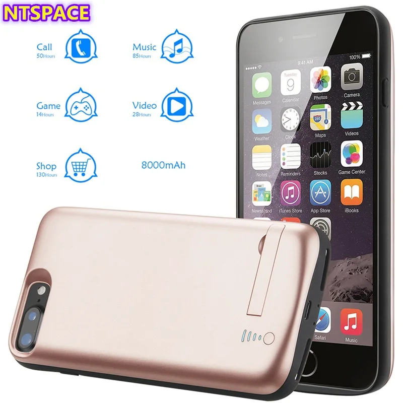 Портативный чехол с зарядным устройством для iPhone X/Xs/8/7/6s/6 внешним аккумулятором