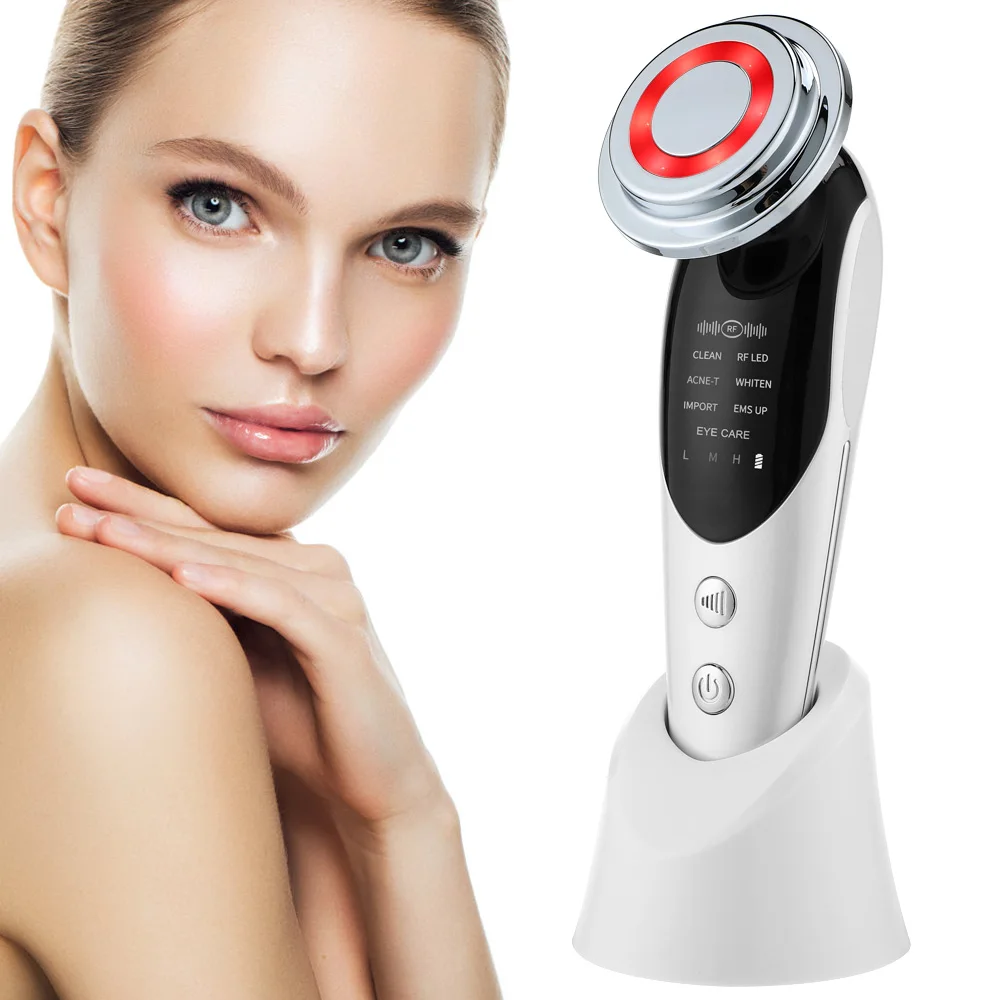7 in 1 RF&EMS Micro Current Lifting Device Vibration LED Face Skin