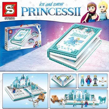 

Lepining Friends SY6579 575pcs Ice Snow Princess Elsa Anna Castle Pop Up Pop-up Book Girl Building Blocks Toys For Children