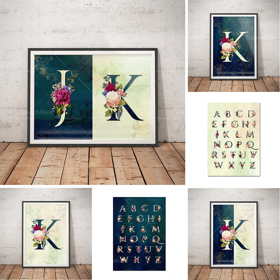 Impression Florale, Impression Initionale De Pepiere, Lettres Florales, Impression À La Maison Moderne