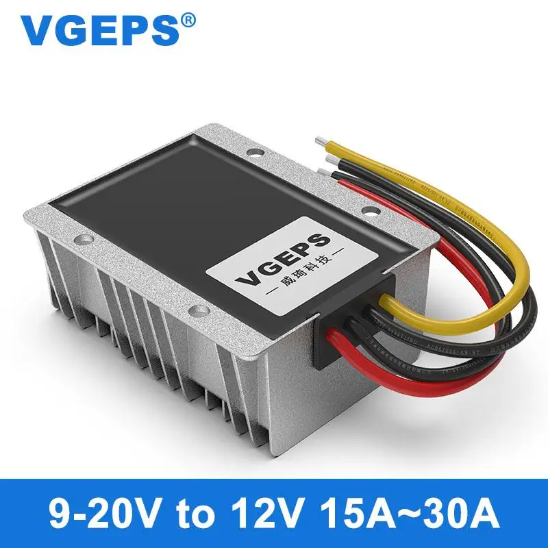 

9-20V to 12V high-power DC power converter 12V to 12V automobile buck-boost waterproof power supply module