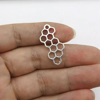 

10 Pcs Honeycomb Charm 31x14mm Charm Antique Tibetan Silver DIY Vintage Choker Handmade Pendant Findings Accessories Jewelry