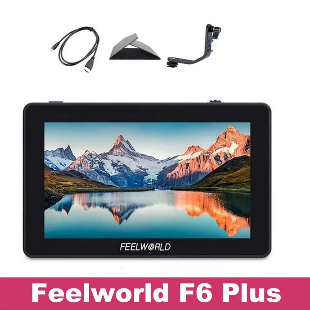 Feelworld F6 PLUS монитор из алюминиевого сплава 5,5 дюймов сенсорный экран монитор DSLR камера 4K микро одиночный дисплей - Цвет: F6 plus