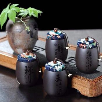 

Small Tea Jar Storage Jar Seal Cans Nuts Tank Been Cans Herb Tank Tea Storage Cans China Traditional Tank Purple Clay Tea Box