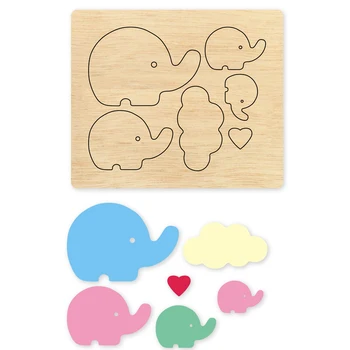 

Elephant Family Wood Cut Die Embossing Craft Taglio del legno
