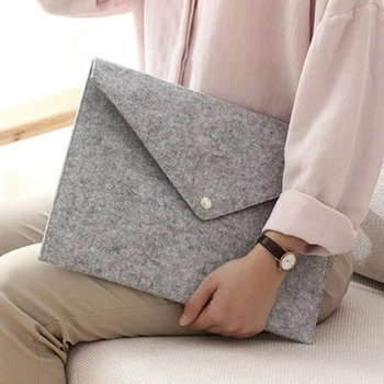 

1pc Large Capacity Document Bag Stationery Simple Durable File Folder Briefcase Multifunctional Student Felt
