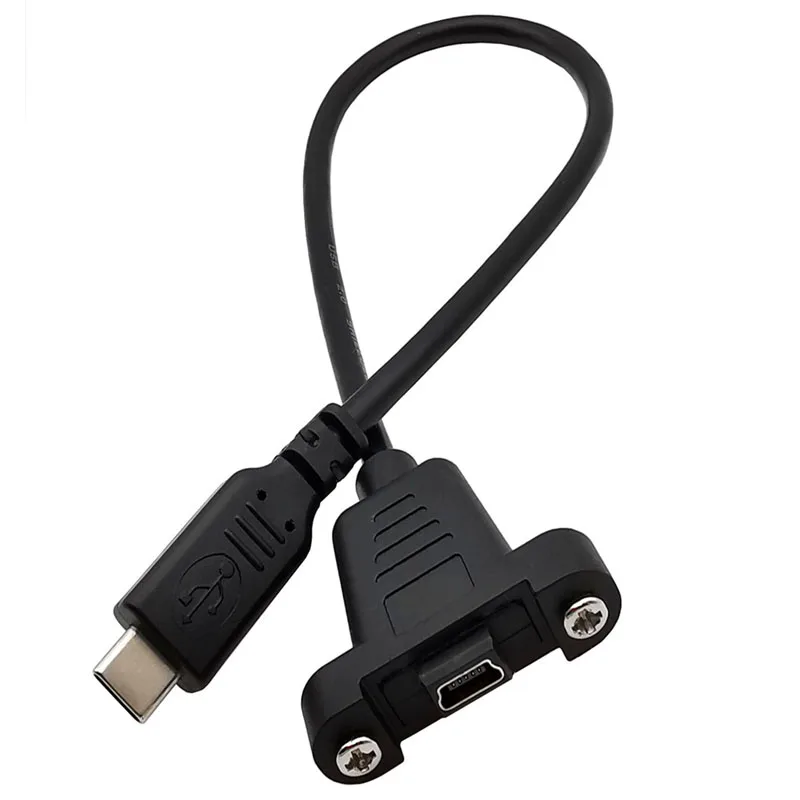 30 см USB3.1 Type C папа к Micro/mini USB 3.1 5Pin мама Панельное крепление кабель для передачи