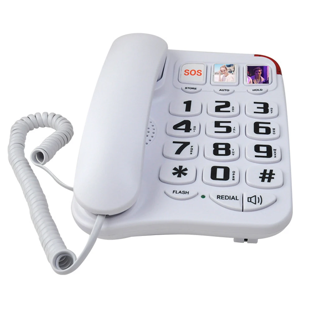 Telefone с большой кнопкой Проводной Домашний телефон сенсорные скоростные