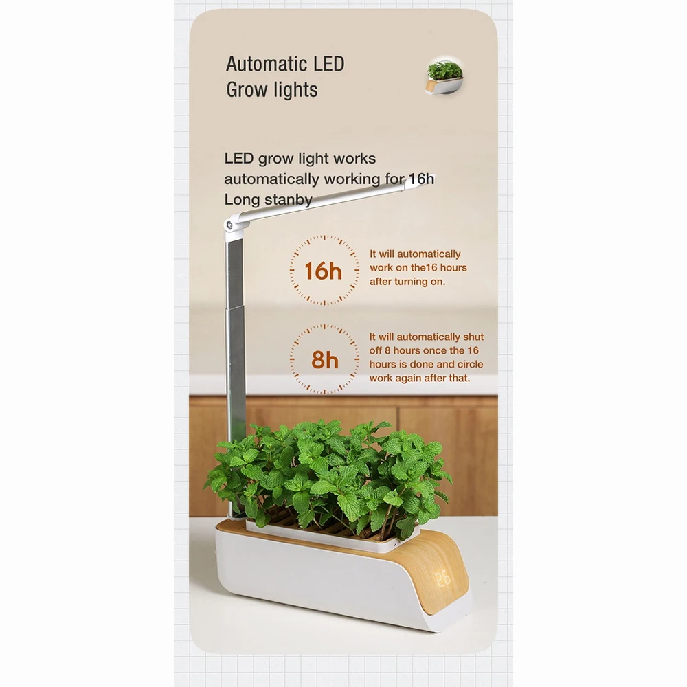 Indoor Herb Garden Starter Kit with Led Grow Light