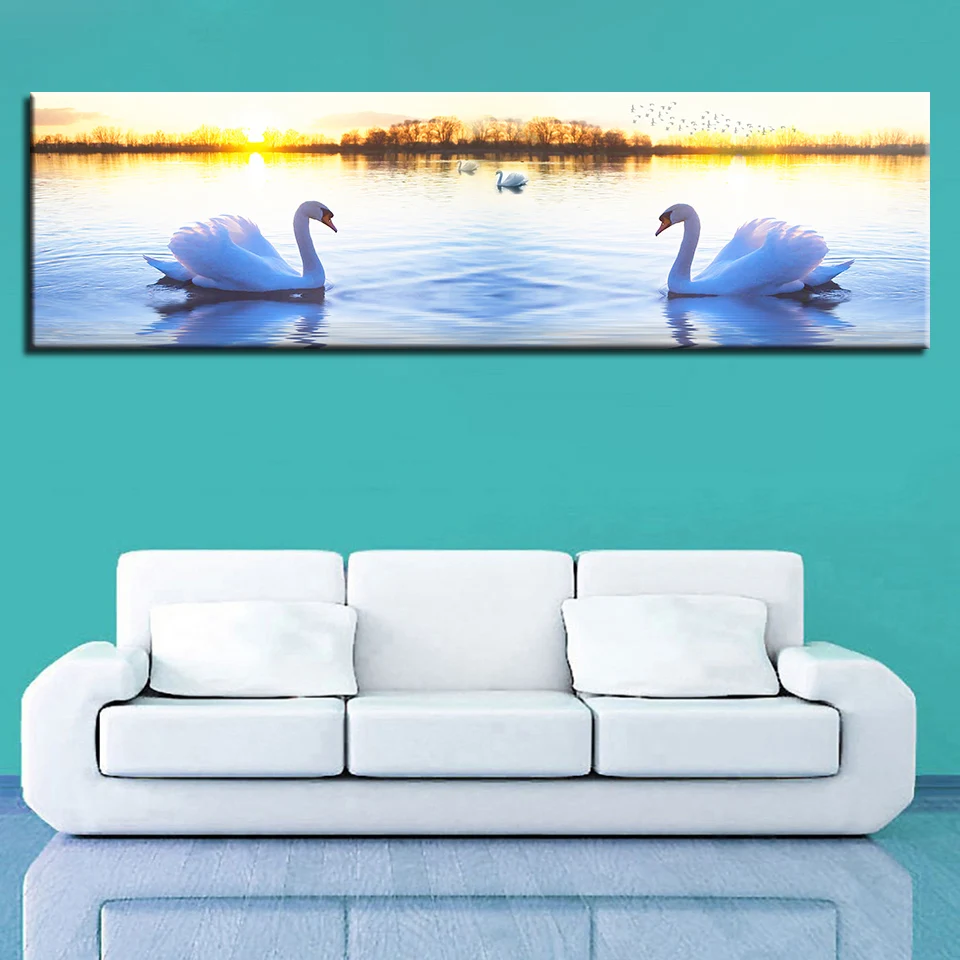 

Modular HD Prints Nordic Home Decoration 1 Pieces Wall Art Swan Canvas Painting Living Room Pictures Artwork Watercolor Poster