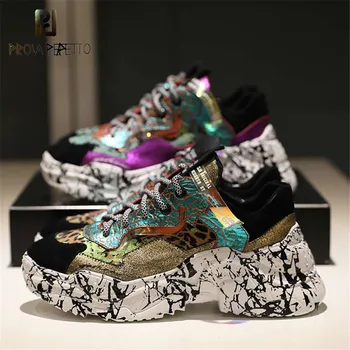 

Prova Perfetto 2020 Sneakers Women Trendy Chunky Dad Shoe Laces Platform Shoes New Color Matching Camouflage Sneakers Chaussures