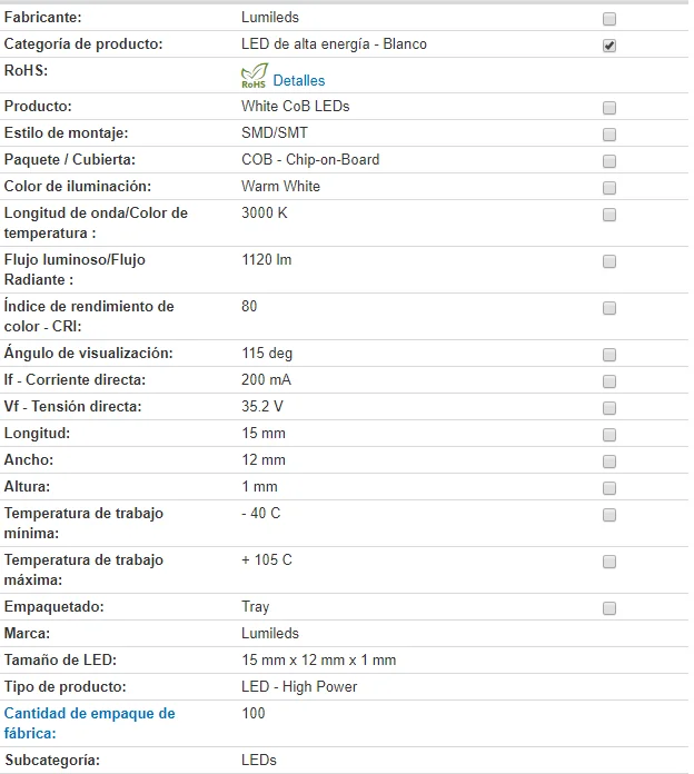 L2C3-3080209E06000 светодиодный светильник-Бланко люксеон CoB 209 3000 K, 80 CRI