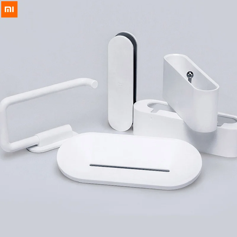 

Xiaomi mijia HL bathroom 5 in1 sets for Soap Hook Storage Box and Phone Holder for Bathroom Shower Room Tool 2