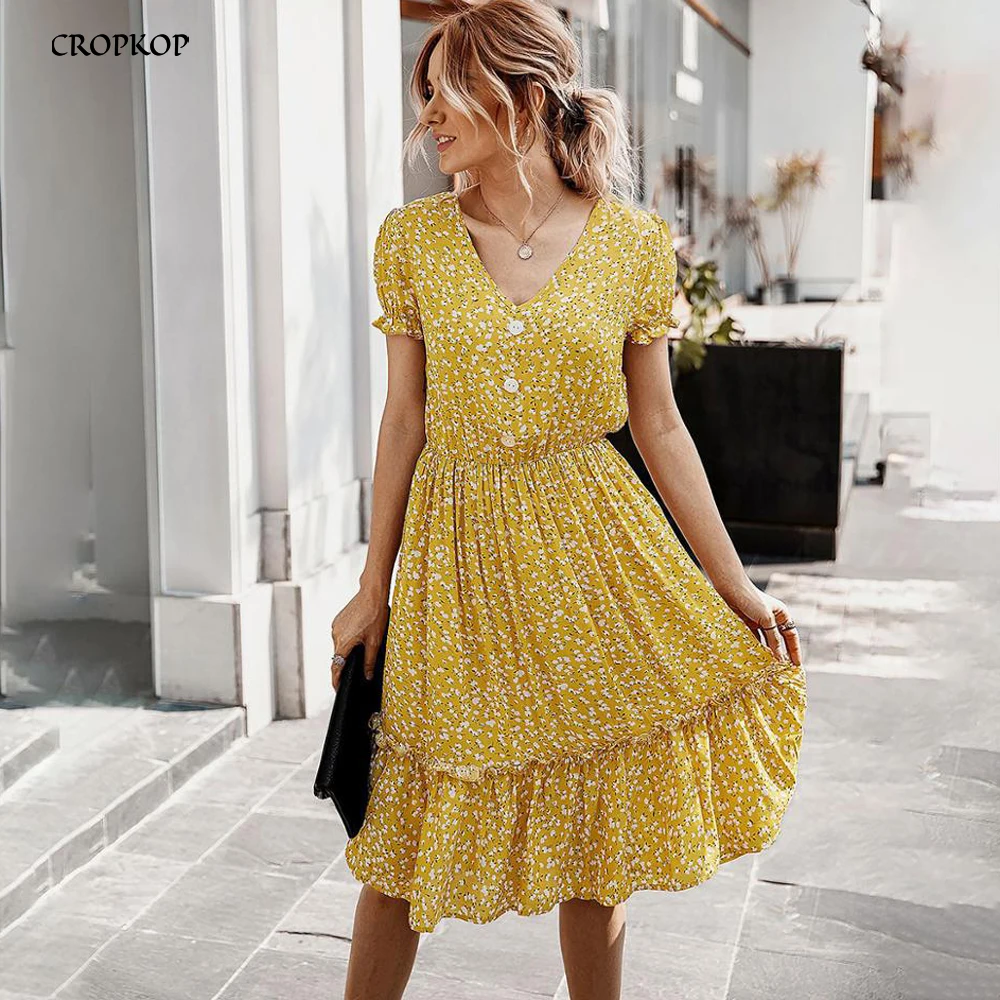 womens yellow sundress
