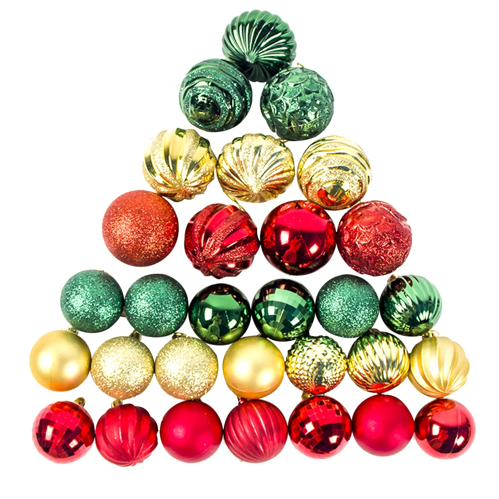 

30 Pcs Office Holiday Display Home Ornaments Gift Hanging Tree Decor Christmas Ball Hotel DIY Festival PVC Party Crafts