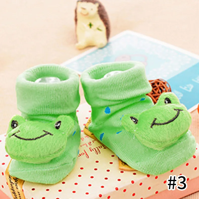 Модные зимние толстые Детские носки для маленьких мальчиков и девочек Нескользящие носки-тапочки носки с мультяшным рисунком для детей, для малышей, новорожденных, детей, Костюмы - Цвет: style3