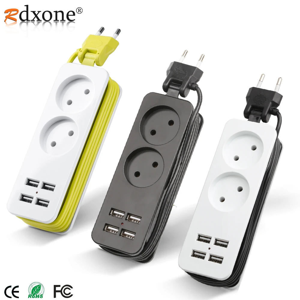Usb-лента питания штепсельная вилка европейского стандарта 4 usb-порта для зарядки